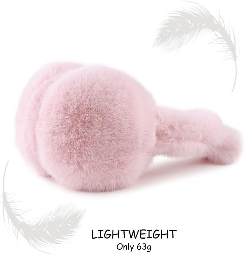 Peecabe Winter Kids Earmuffs Warm Girl Ear Muffs For Toddler Kid Children Earmuff with Cat Ears Girls Ear Warmer (Light Pink) - Image 5